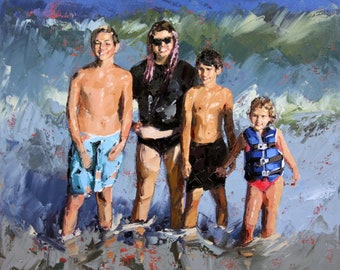Family Custom Painting | Family Portrait | Commission Painting | Painting From Photo | Custom Artwork | Personalised Art