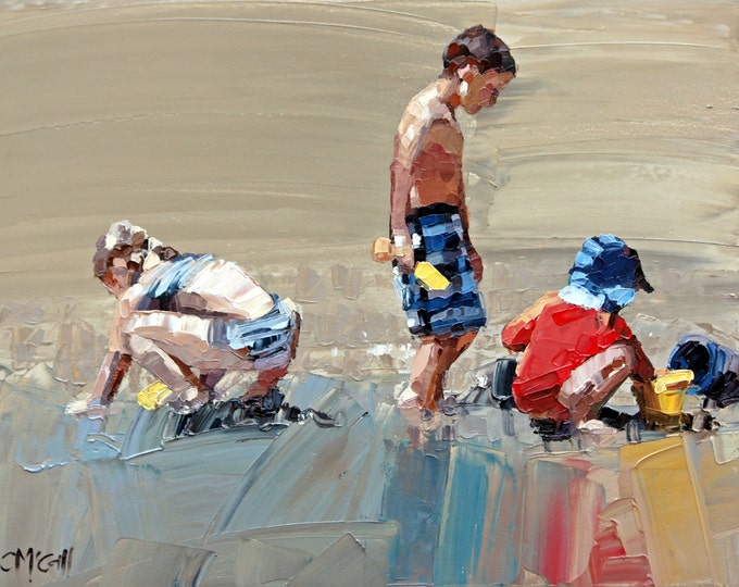 Canvas print | original artwork | impressionist | oil painting | colorful artwork | beach art | beach house decor | reflections | water