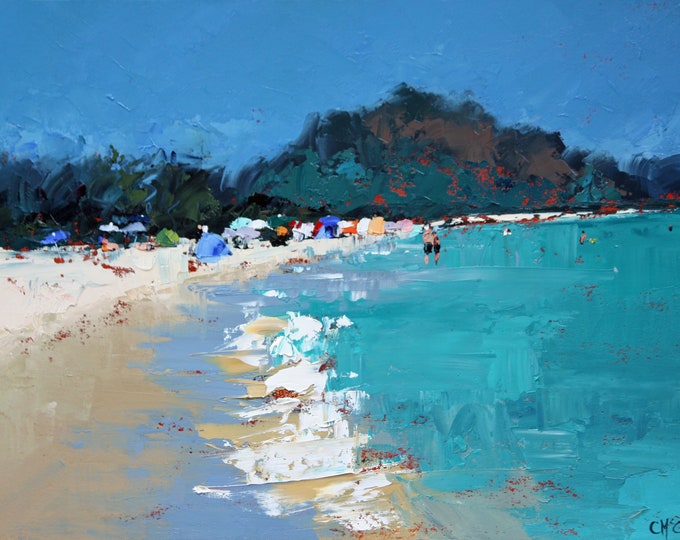 Coastal Wall Art. 'Sardinian Beach' is an Archival Giclee Print, Ready To Frame. Beach Landscape.