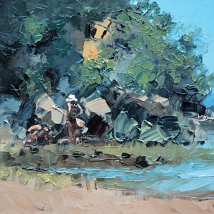 Figure In The Landscape Print. Limited Edition Archival Art Print, &#39;At The End Of The Beach&#39;, Ready To Frame. Coastal Wall Art