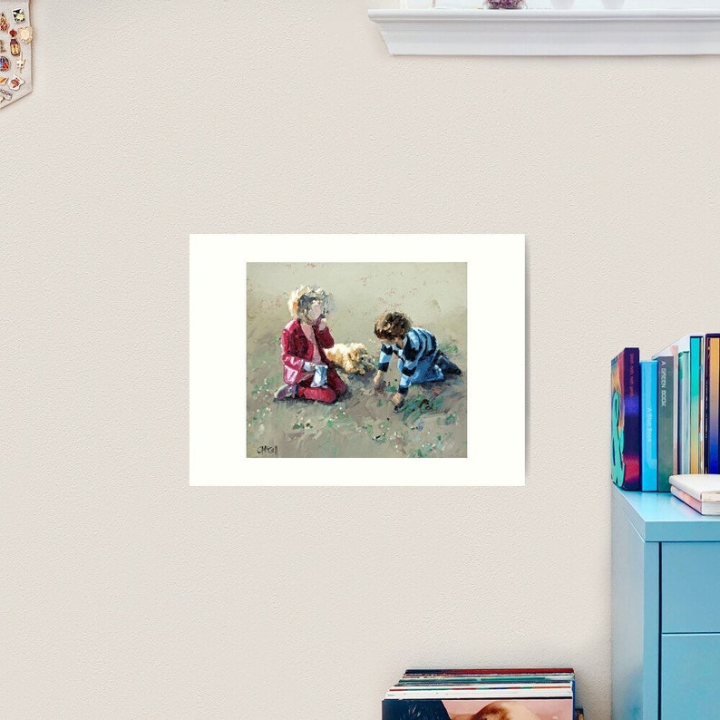 Giclee art print impressionist modern art decor for Mum child's bedroom Best Friends Gift for Grandma wall art image 4