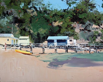 Coastal Australian Oil Painting of Point King in Portsea in the afternoon light. Impasto Jetty II.