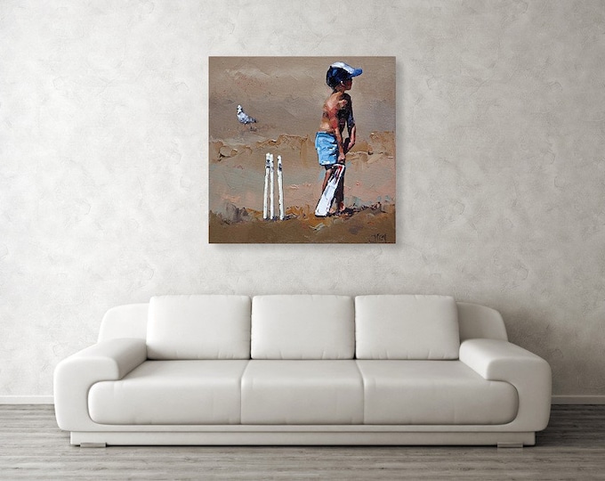 Ready To Hang Cricket Canvas. Limited Edition Canvas Production Print. Gift For Him.
