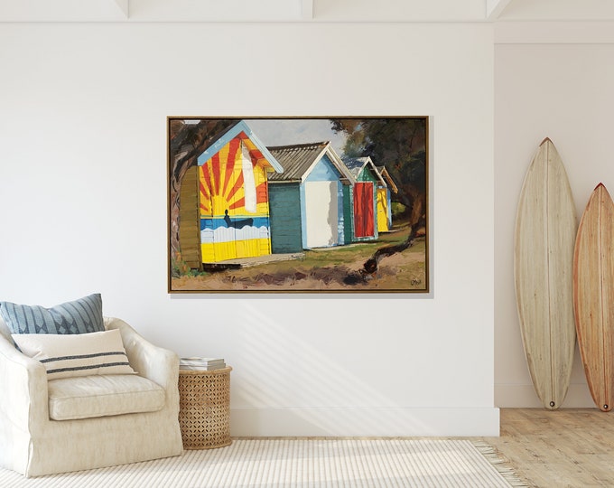 Boat Sheds | Nautical Art | Oil Painting | Beach Painting | Painting Original | Textured | Original Art | Colourful Painting | Palette Knife