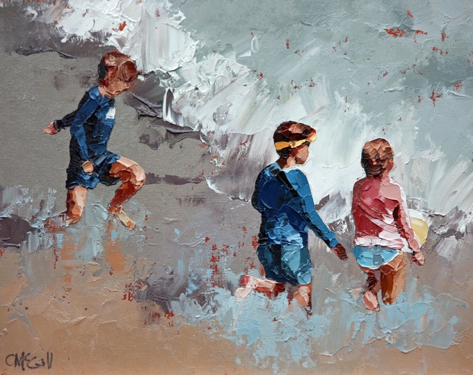 Children Playing | Australian Art | Oil Painting | Painting | Painting Original | Canvas Art | Original Painting