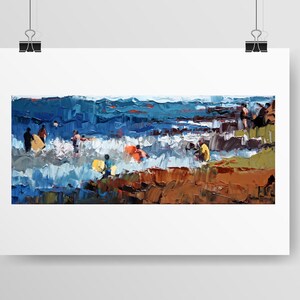 Abstract Coastal Art. &#39;At The Backbeach&#39; is a Giclee Reproduction Art Print. Ready To Frame. Seascape Art.