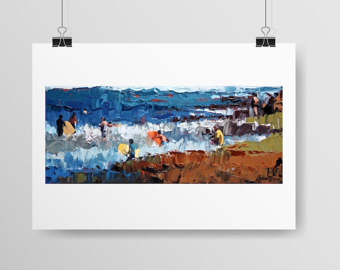 Abstract Coastal Art. 'At The Backbeach' is a Giclee Reproduction Art Print. Ready To Frame. Seascape Art.
