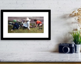 Framed Print In Varying Sizes. "Bikes & Scooters" is a Limited Edition Print Framed w/ Quality Materials. Impressionist Wall Art.