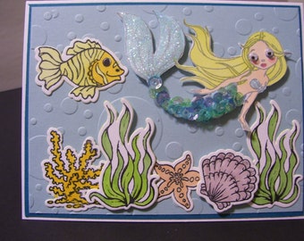Happy Birthday Mermaid Card/Fun Stampers Journey