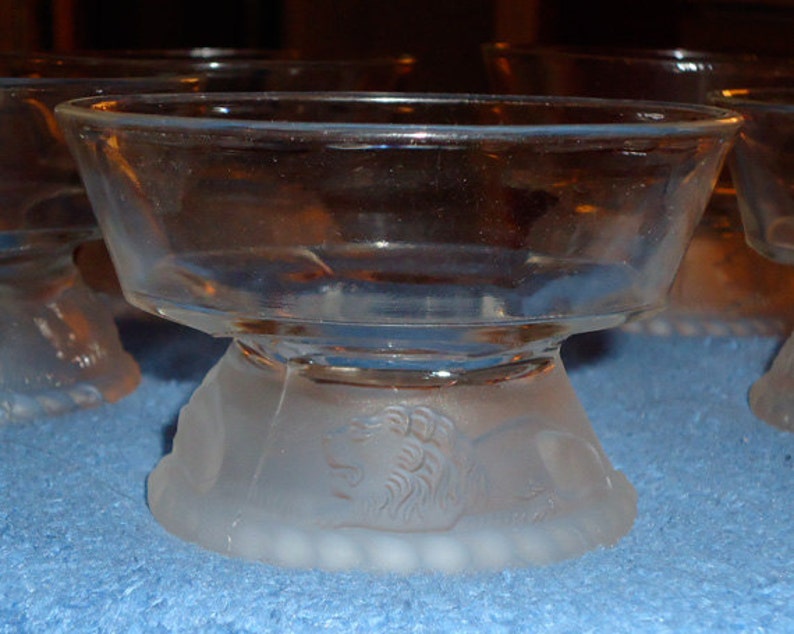 Circa 1876 Early American Pressed Glass Gillinder lion Frosted Base