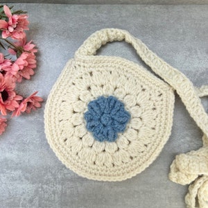 Petit sac à main en crochet pour tout-petit, fleur