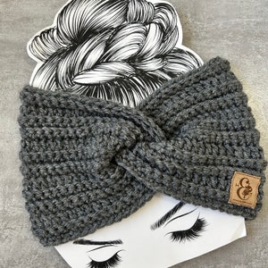 Bandeau cache-oreilles au crochet, accessoire pour temps froid, style turban torsadé côtelé