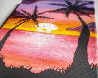 Sunset Acrylic Painting on Canvas Original Art Abstract Art - Etsy