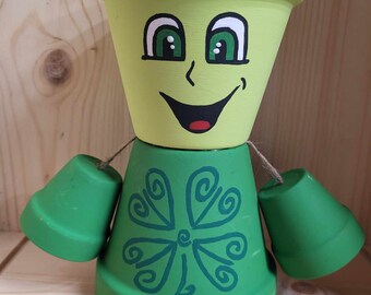 Irish Clover Flowerpot Person Planter/Decoration