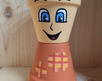 Orange Flowerpot Person Planter/Decoration