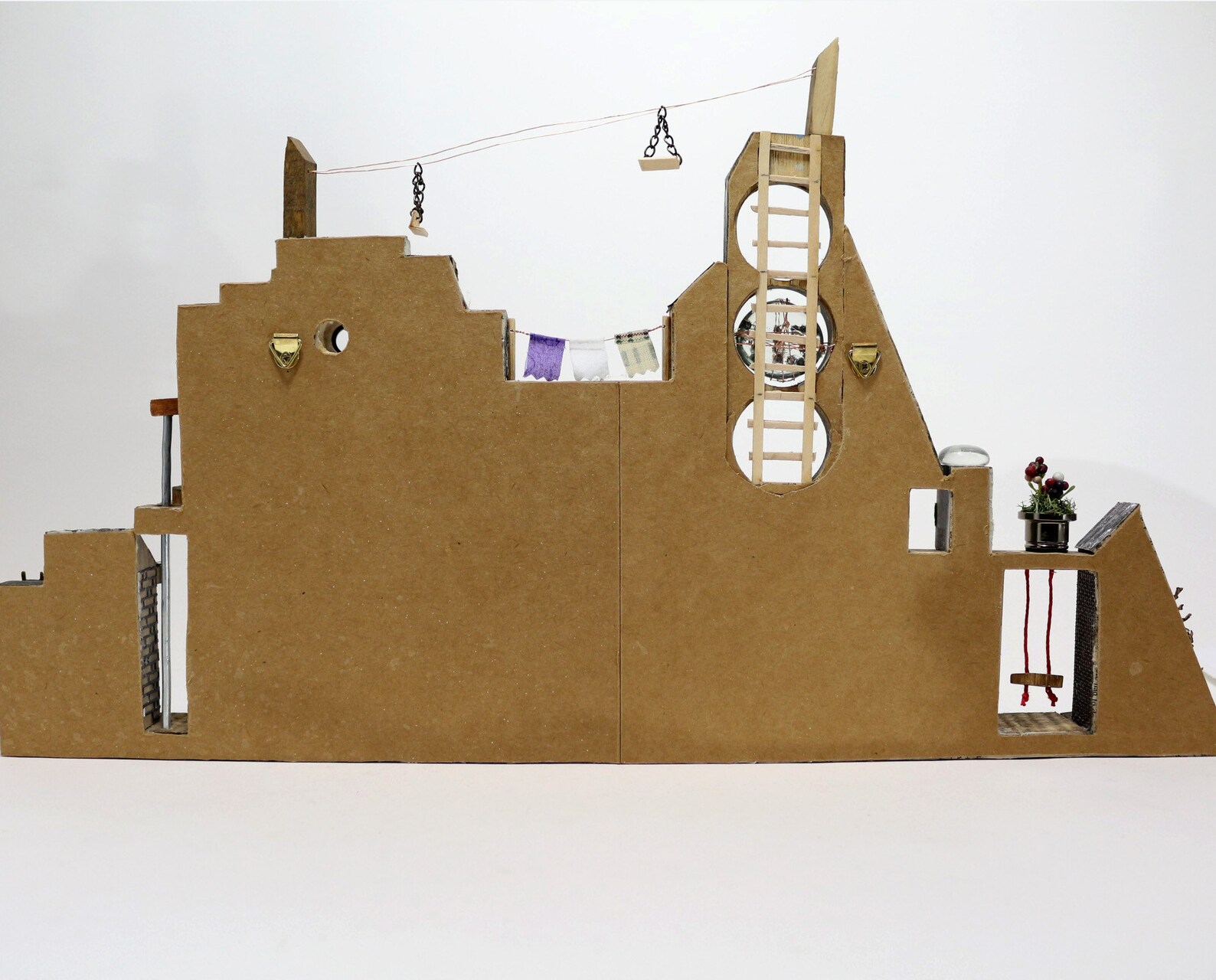 Wood Wall Art Decor Mixed Media Houses Art Zip Line Etsy