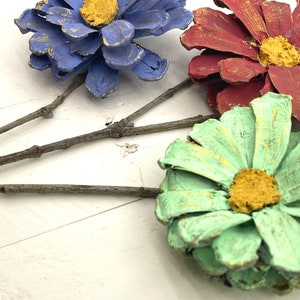 Pinecone Flower Wood Art, Pinecone Flower Wall Decor, Handmade Pinecone Flowers Vase Wall Art, Wall Decor Flower Vase Mixed Media Art