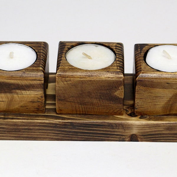 Wood Candle Holder Etsy