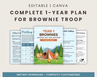 Brownie Troop Leader Planner: Girl Scout Meeting Plans Canva Template (Digital Download)