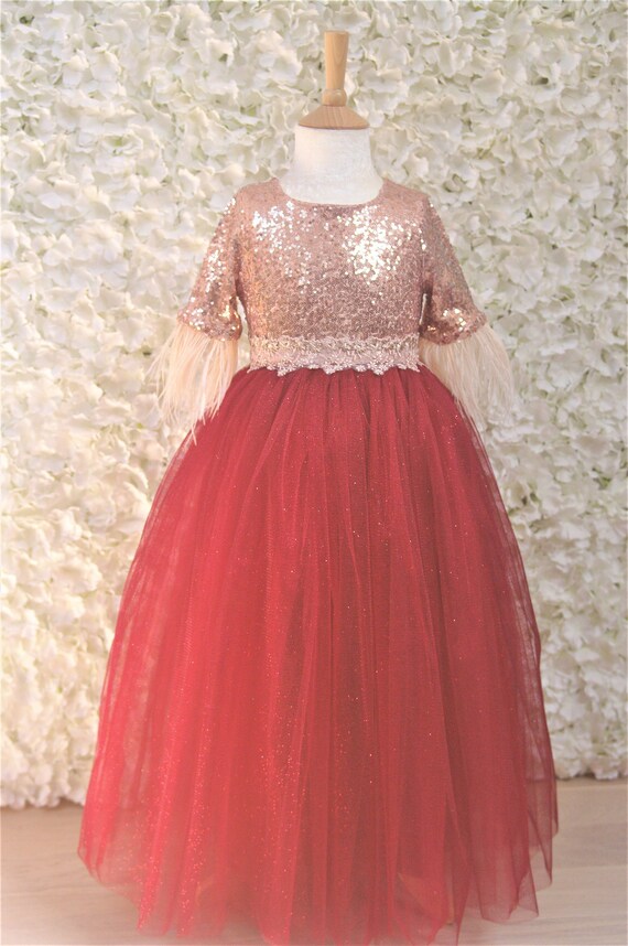 burgundy rose gold dress