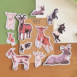Ziegen Aufkleber - Cottagecore ästhetische Bauernhof Tier Aufkleber für Journaling - Kawaii Planer Bullet Journal Tagebuch Scrapbook Dekoration