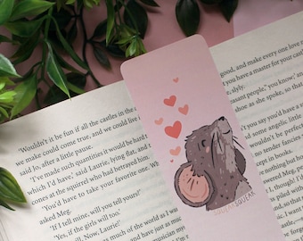 Valentines Mouse Bookmark - Cute Love Heart Gift Animal Illustration Bookmark Gift - Digital Art - Books, Reading, Stationery, Kawaii Cozy