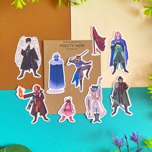 Critical Role Sticker Pack - Mighty Nein Dungeons and Dragons Stickers - Campaign Game D&D Gift - TTRPG DND Planner Bullet Journal Diary