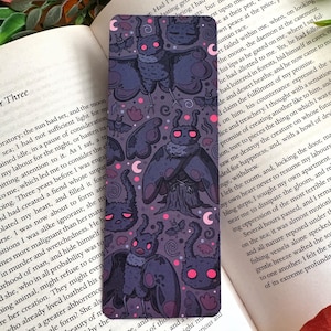 Mothman Bookmark - Spooky Season Illustration Bookmark Gift - Cute Cryptid Halloween Art - Books, Reading Accessory, Stationery, Kawaii Cozy