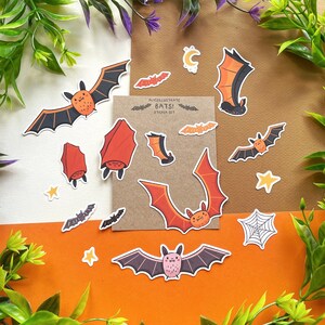 Bat Sticker Pack - Halloween Spooky Animal Die Cut Kawaii Stickers Illustration Bujo Matte Planner Gift Bullet Journal & Laptop Diary