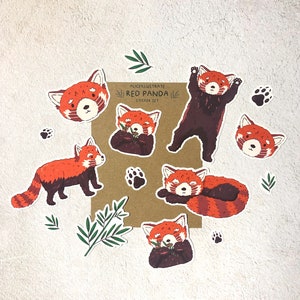 Red Panda Sticker Pack - Die Cut Kawaii Stickers Illustration Bujo Matte Planner Scrapbook Gift - Bullet Journal Laptop Diary