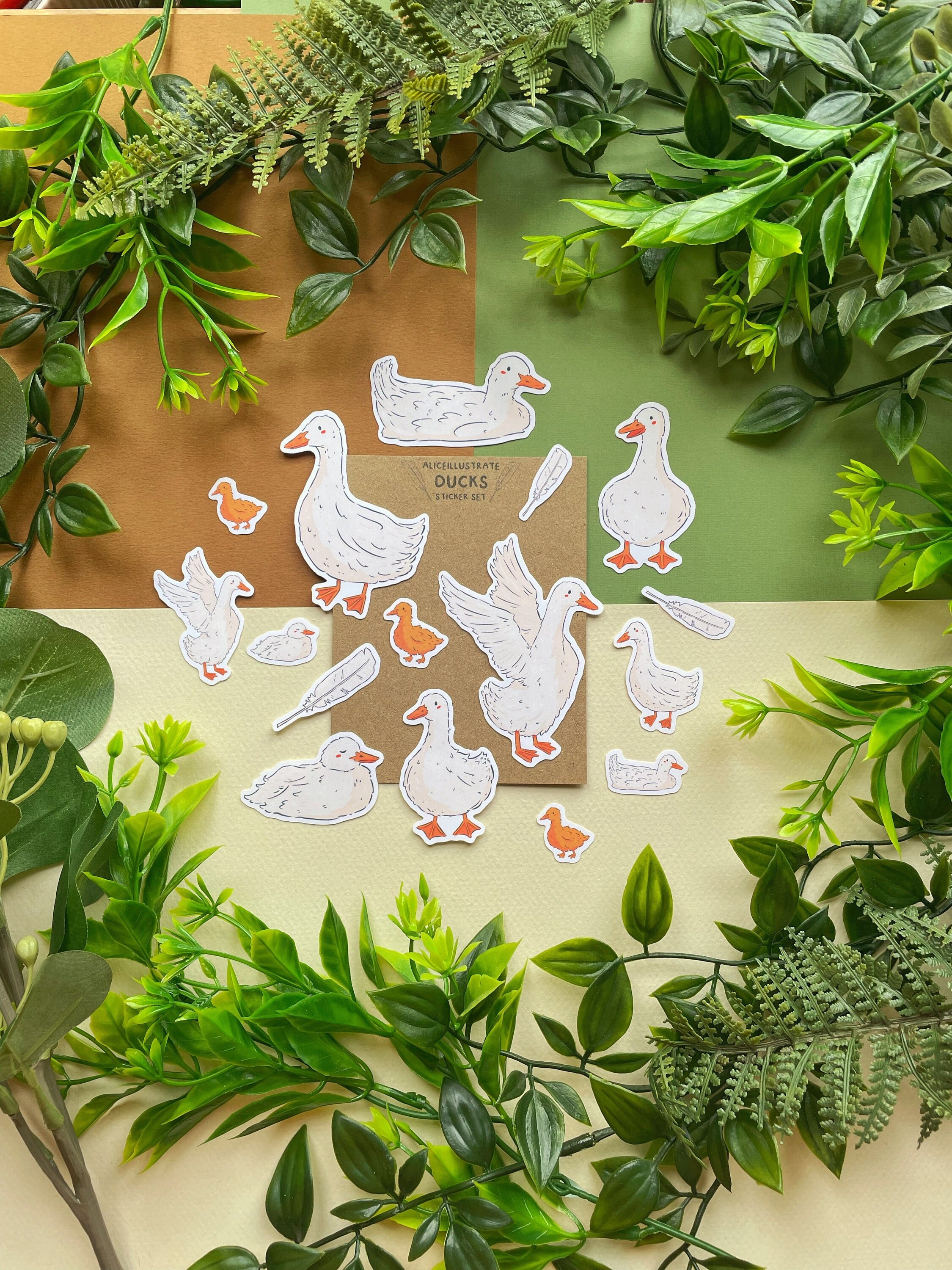 Ducks Sticker Pack - Happy Kawaii Animal Bird Die Cut Stickers Illustration Bujo Matte Planner Gift Bullet Journal & Laptop Diary