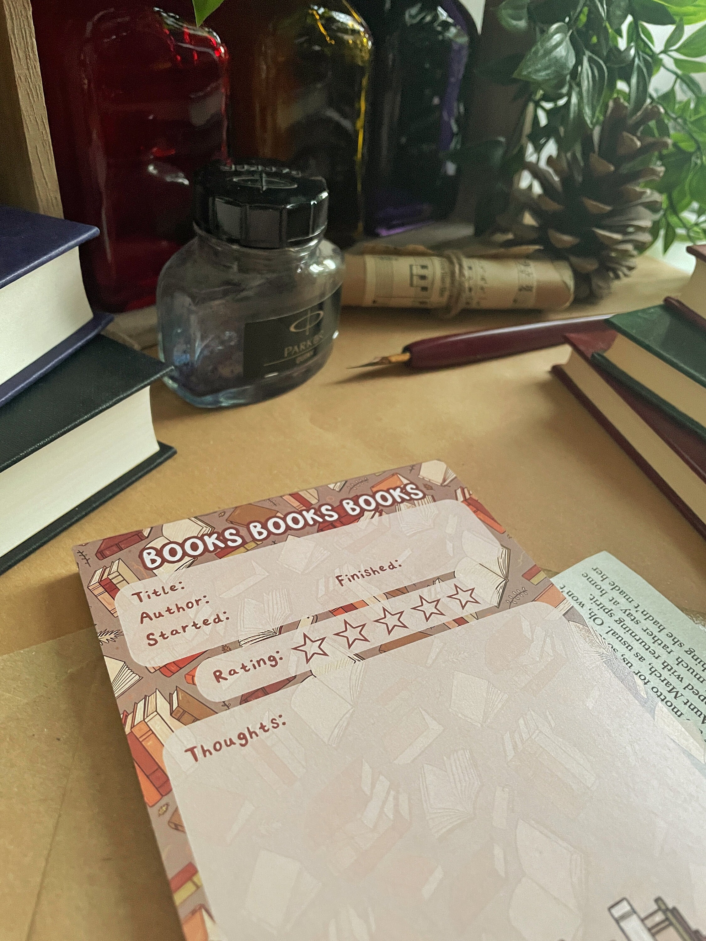 Book Review Notepad | A6 Bookish Writing Paper Stationery | 50 Pages ...