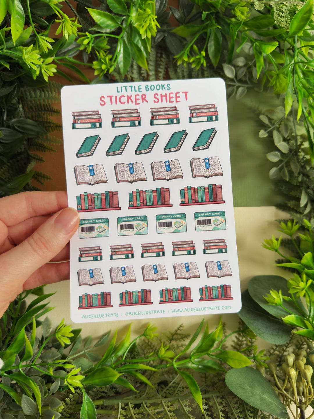 Mini Library Books Sticker Sheet - Reading Journal Scrapbook Stickers ...