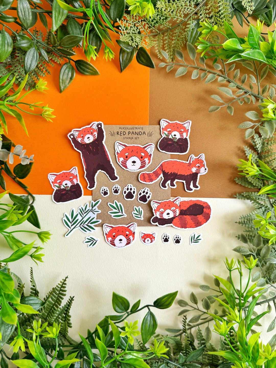 Red Panda Sticker Pack - Die Cut Kawaii Animal Stickers - Nature ...