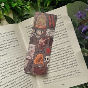 Dark Academia Aesthetic Bookmark - Illustration Bookmark Gift - Cute Kawaii Pattern Digital Art - Books, Reading Accessory, Stationery, Cozy