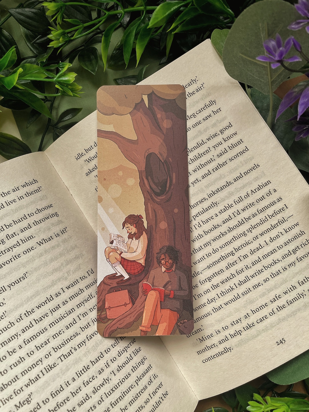 Reading Bookmark - Dark Academia Character Illustration Bookmark Gift ...