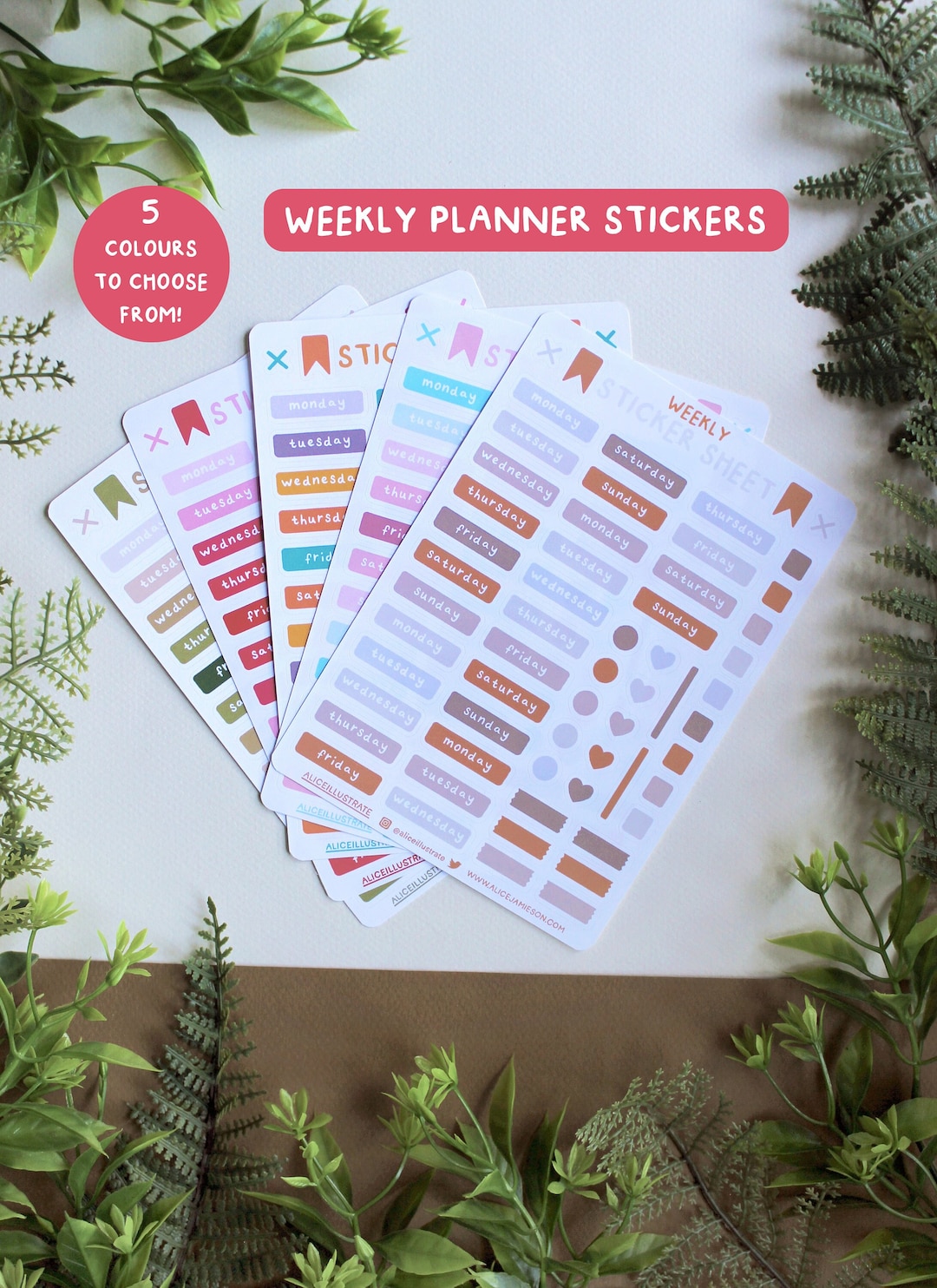 Weekly Planner Sticker Sheet - Journal Organisation Stickers - Notebook ...