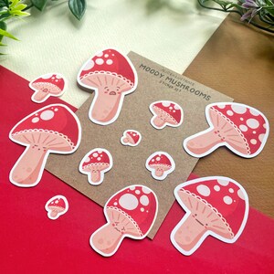 Moody Mushroom Sticker Pack Die Cut Kawaii Stickers Illustration Bujo Matte Planner Scrapbook Mood Stickers Bullet Journal Laptop Diary image 2