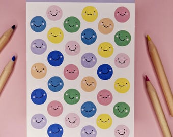 Süßer Smiley Gesichter Stickerbogen. Für Planer oder Journal Tracking/ Lehrer
