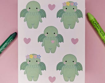 Foglio di adesivi di Cthulhu - Adesivi mostruosi e stravaganti