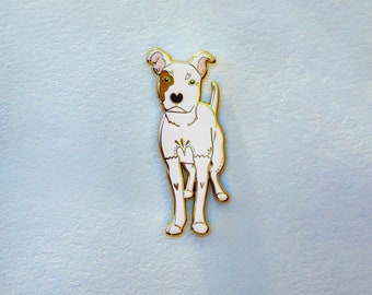 Pit Bull Enamel Pin with Rubber Clasp // Hard Enamel, Cloisonne, Accesories, Flair