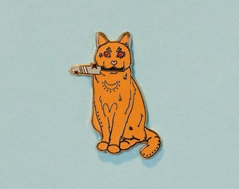 I am not nice // Orange, Tabby Cat Enamel Pin // Fruits Basket, Kyo, Anime // Hard Enamel, Cloisonne, Accesories, Flair