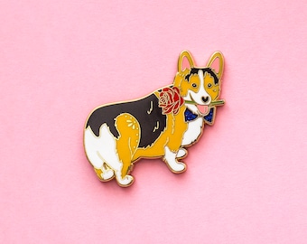 Max KupJooce from the Bachelorette Pin CORGI with Rubber Clasp // Hard Enamel, Cloisonne, Accesories, Flair