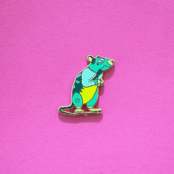 Rat Chinese Zodiac Pin with Rubber Clasp // Hard Enamel, Cloisonne, Accesories, Flair