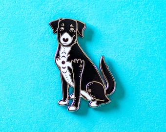 Astro the Black Labrador Retriever Mix // Dog, Hard Enamel, Cloisonne, Accesories, Flair