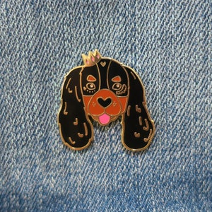 Cavalier King Charles Spaniel Lapel Pin with Butterfly Clasp // Puppy Dog, Hard Enamel, Cloisonne, Accesories, Flair immagine 4