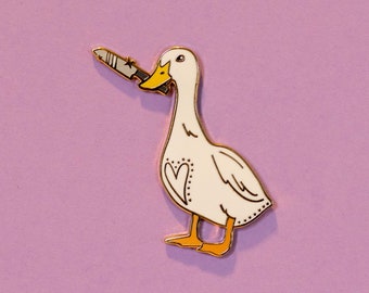 I am not nice // Goose with Knife Enamel Pin // Untitled Goose Game // Hard Enamel, Cloisonne, Accesories, Flair