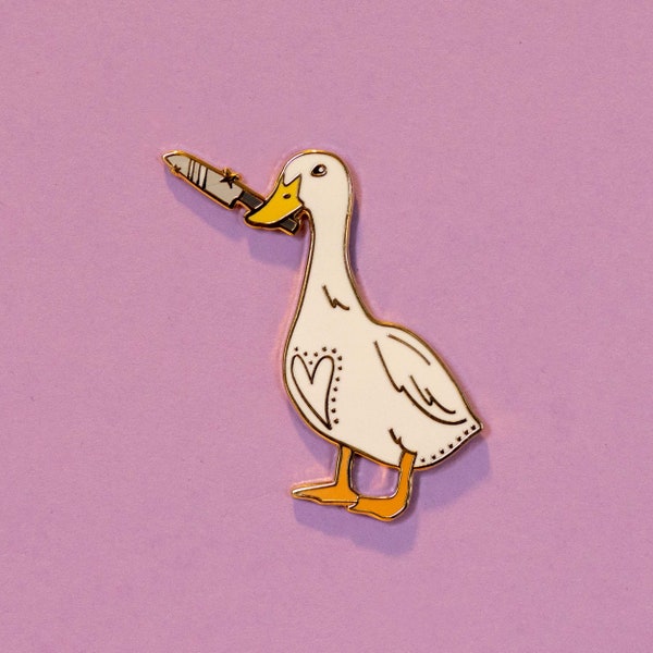 I am not nice // Goose with Knife Enamel Pin // Untitled Goose Game // Hard Enamel, Cloisonne, Accesories, Flair