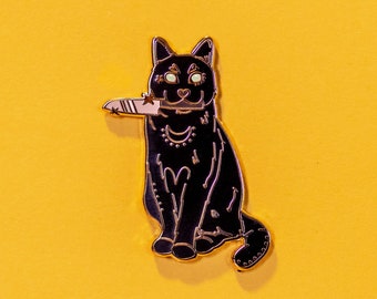 I am not nice // Black Cat Enamel Pin // Hard Enamel, Cloisonne, Accesories, Flair