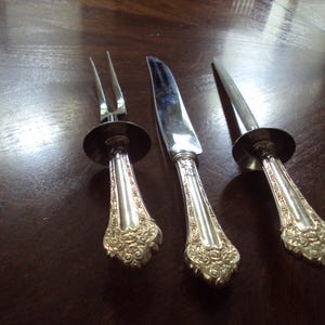 Silver plate 3 piece carving set